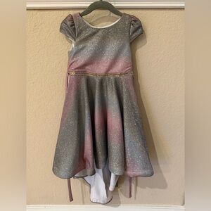Rare Editions 3T Girls Metallic Ombré High-low Dress